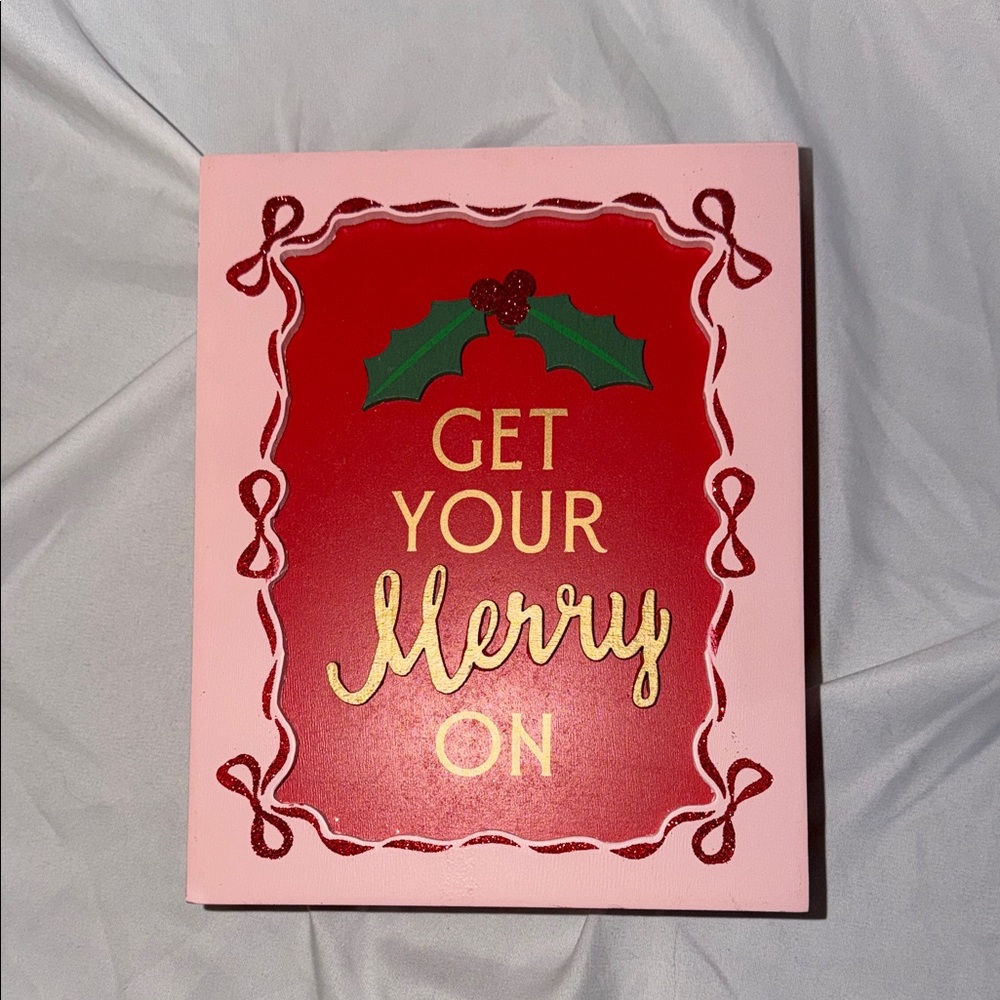 Festive Pink and Red Holiday Sign